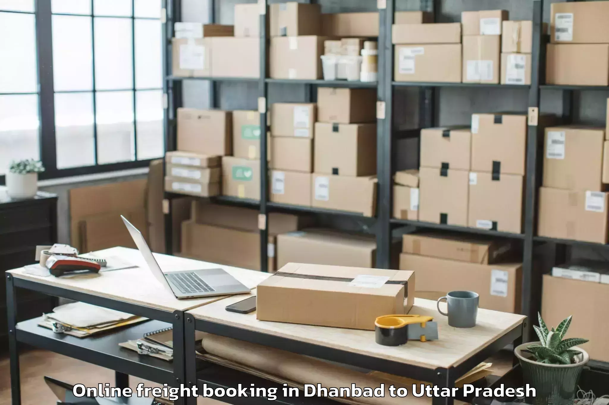 Easy Dhanbad to Unnao Online Freight Booking Booking